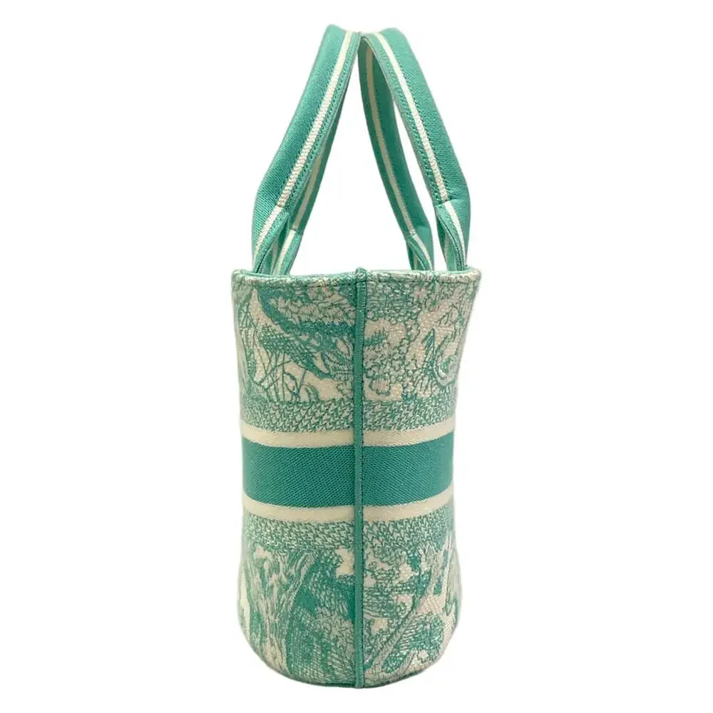 Christian Dior Pannier Chapeau Tote Bag Light Green White